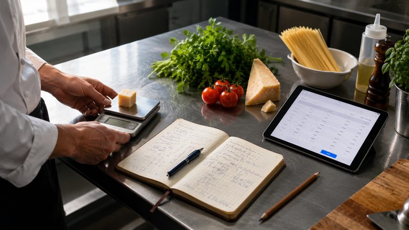 Calculator food cost — prețul recomandat în meniu și marjă reală pe rețetă