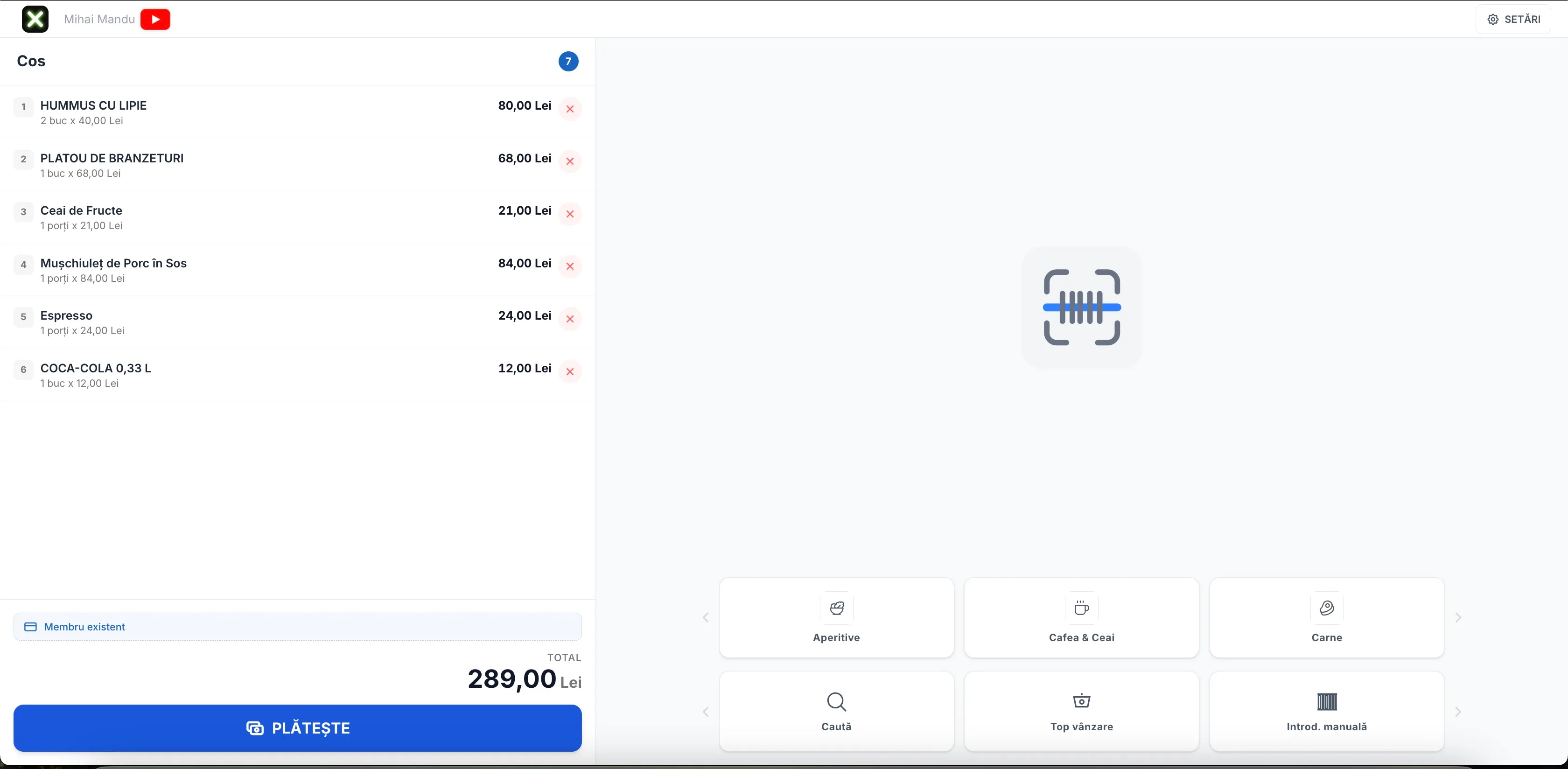 POS Retail Conexa — produse pe categorii