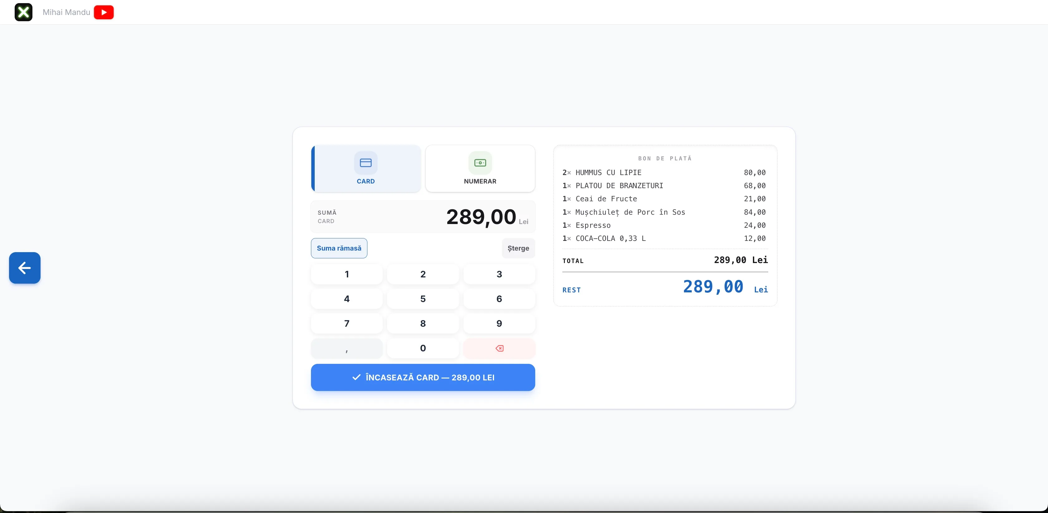 POS Retail Conexa — gestionare tranzacție