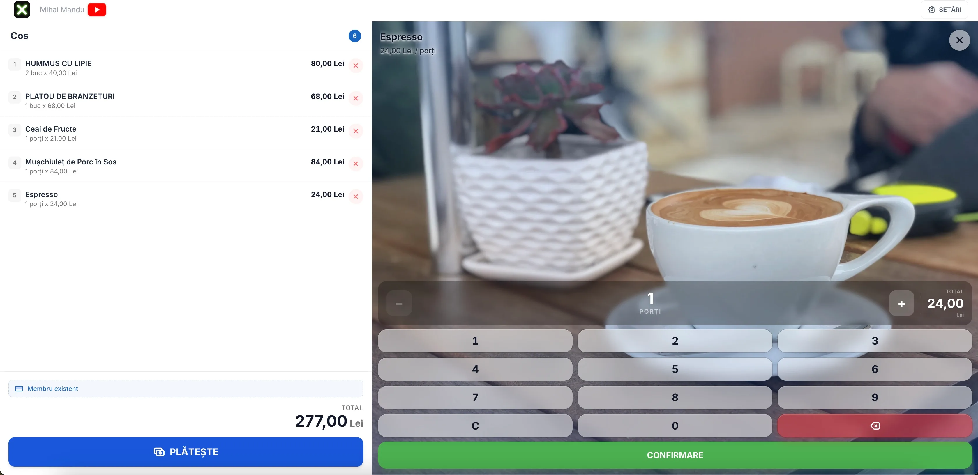 POS Retail Conexa — coș și ecran plată