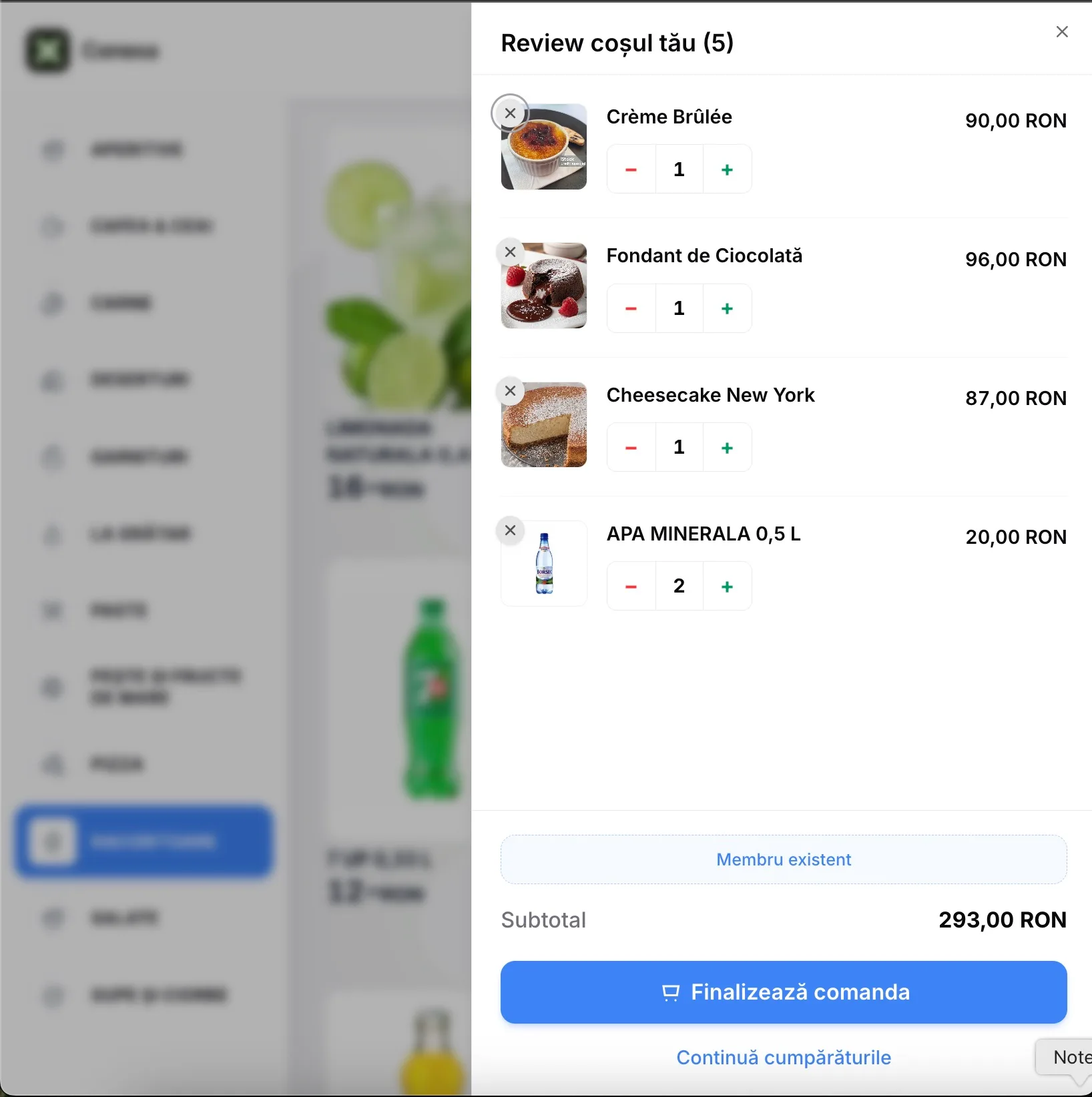 Self-checkout Conexa — confirmare comandă